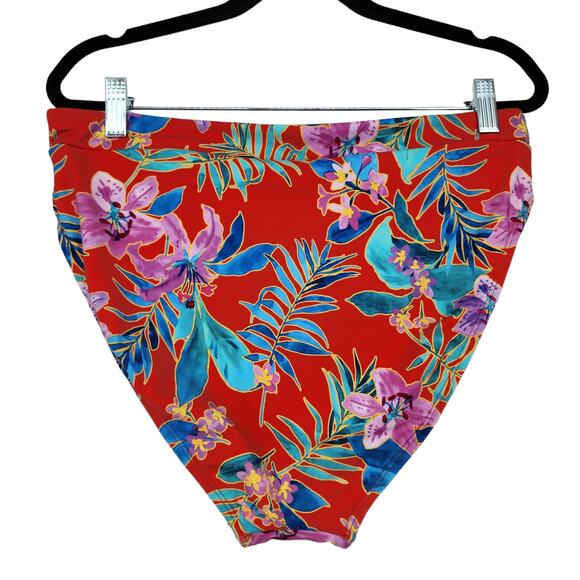Swimsuits for All High Waisted Tropical Print Swim Bikini Bottom Size 14 - Picture 4 of 4